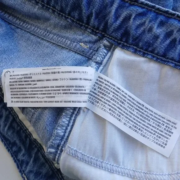 Hollister Ultra High-Rise 90s Short 00 W24 med wash denim jorts cutoff jeans - Picture 7 of 13